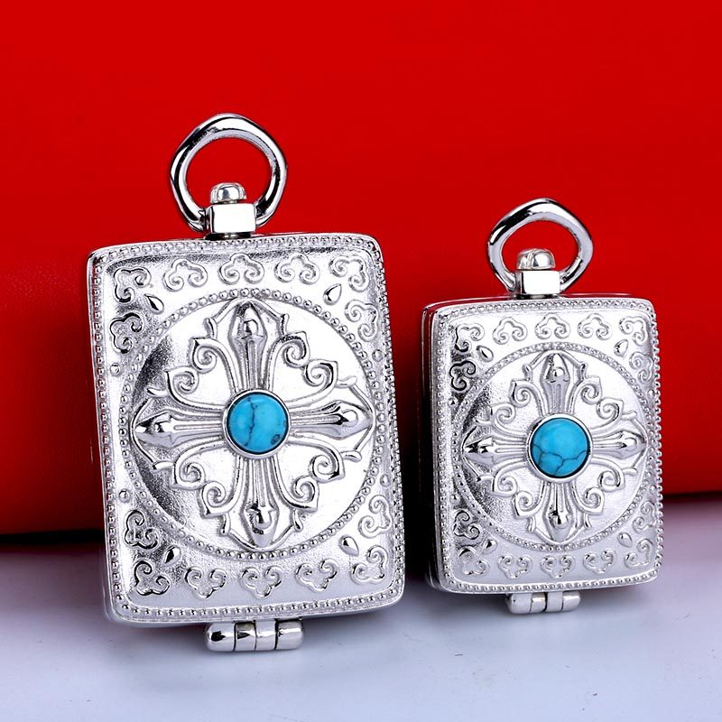 s925银男士项链嘎乌盒金刚杵装藏可打开藏式噶乌情侣新品精品