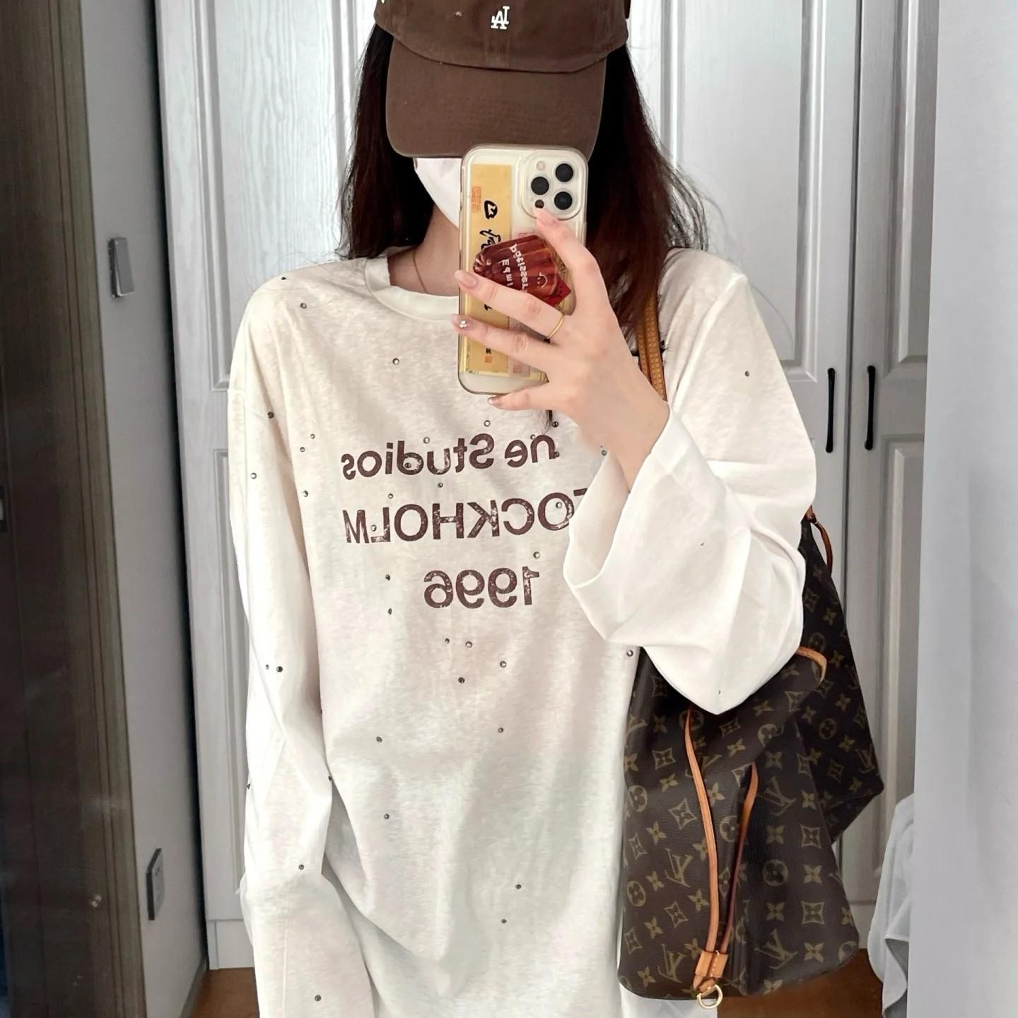 25早春限定！做旧字母薄款慵懒T恤