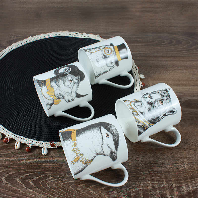 出口办公水杯骨瓷马克杯高级感陶瓷水杯