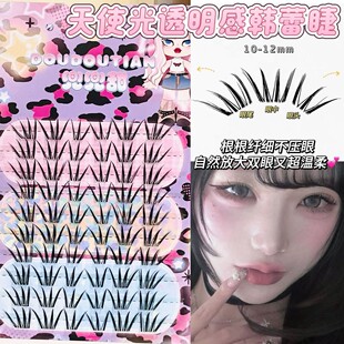 天使光透明韩蕾假睫毛日系束感日韩自然仿真清透束感黑棕款