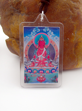 YC3114透明亚克力藏地法会结缘佛牌长寿药师佛双面佛像小吊坠定制