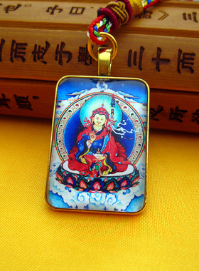 YC23A38新款精品莲师唐卡古金铜合金佛像牌法会结缘小吊坠定制图
