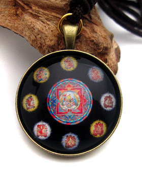 YC638精品财宝天王坛城唐卡古青铜合金佛牌吊坠藏地法会结缘饰品