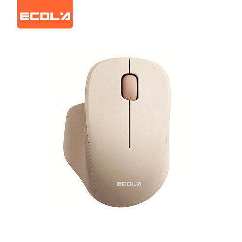 宜客莱(ECOLA) M02BK奶茶色 人体工学多功能无线办公鼠标轻音按键