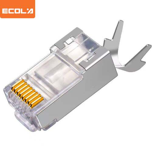 宜客莱（ECOLA）CB3-R7 RJ45七类网络水晶头CAT7屏蔽1U铁壳镀镍