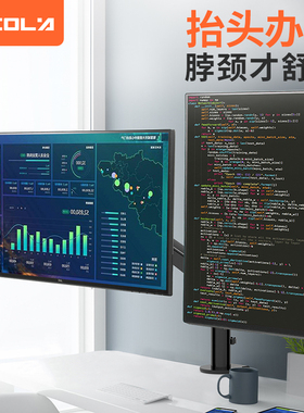宜客莱（ECOLA） F62BK 双臂 显示器支架黑色
