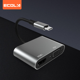 C转接通用苹果k华为 Type USB 五合一 A052 宜客莱 ECOLA