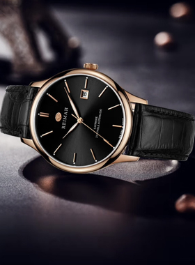 雷迈手表休闲商务皮带男表全自动机械男士防水腕表8055M送礼佳选