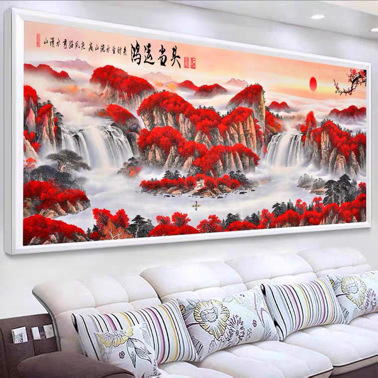 2026新款高端居家5D满钻钻石画鸿运当头十字绣现代客厅办公室大画