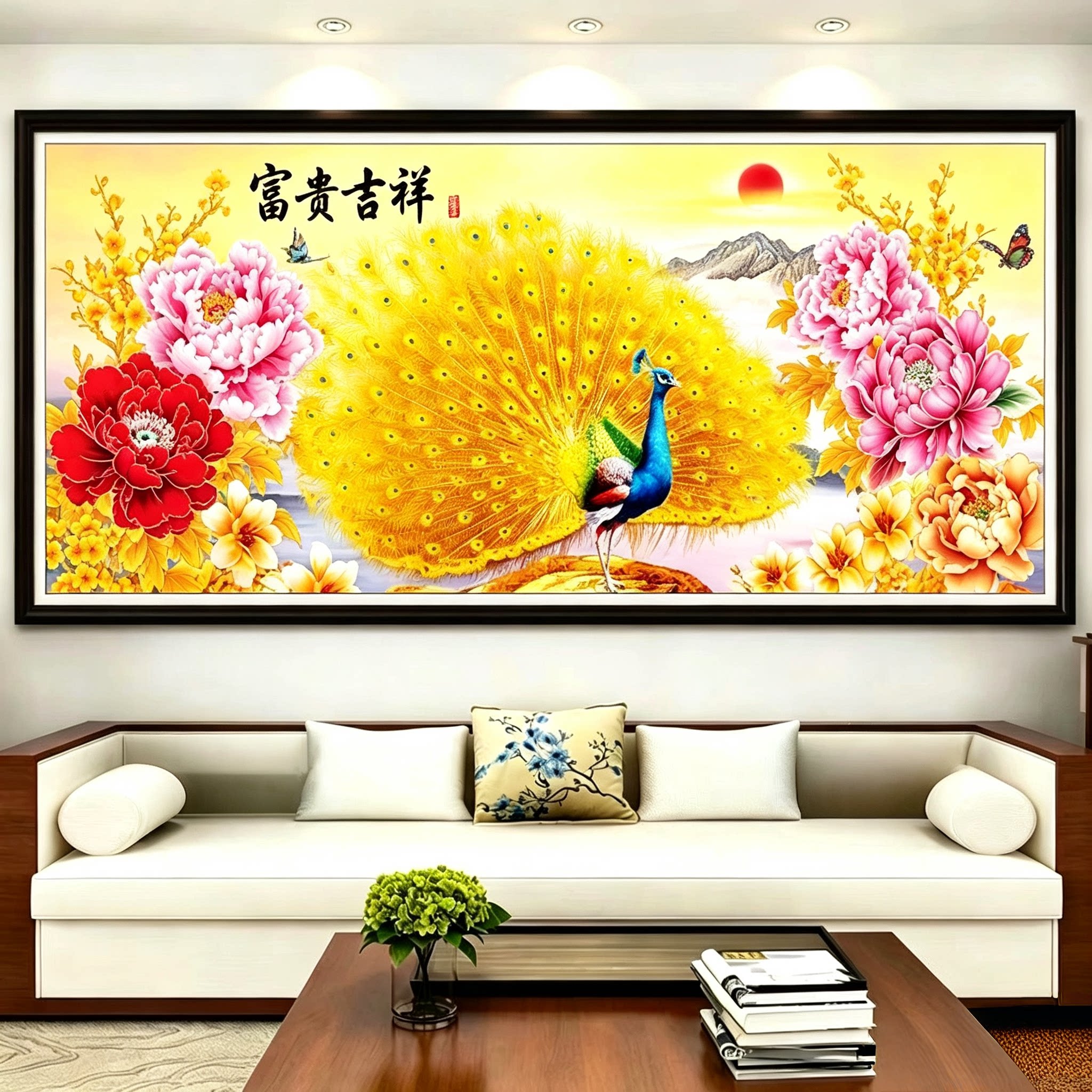 钻石画富贵吉祥十字绣牡丹花2026新款客厅高端大图手工粘钻金孔雀