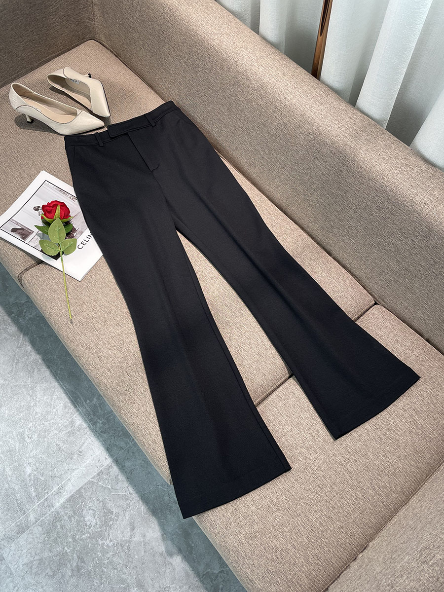 通勤百搭高腰显瘦微喇长裤