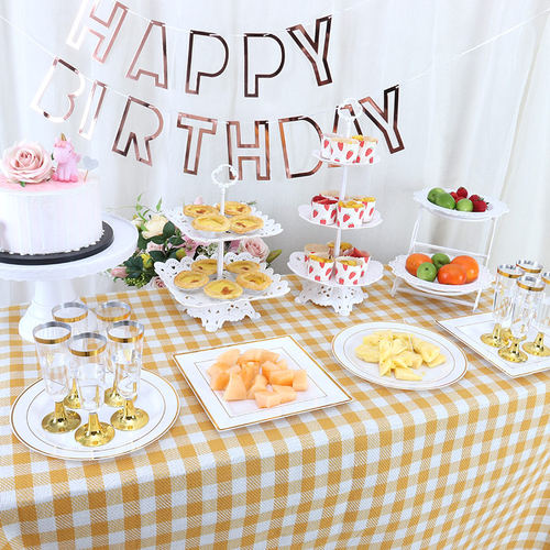 欧式婚庆甜品台摆件多层展示架蛋糕架三层蛋糕托盘生日派对糕点盘 - 封面