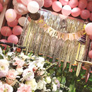 饰拉花彩带舞台流苏彩条背景结婚婚房派对场景布置 雨丝门帘生日装