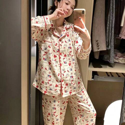 Hers凯蒂套装可爱睡衣女款云朵棉秋冬长袖2026年新款可外穿家居服