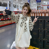 秋款法式波点上衣+背心连衣裙两件套C11-P165-K238，女装套装/套裙，2C207