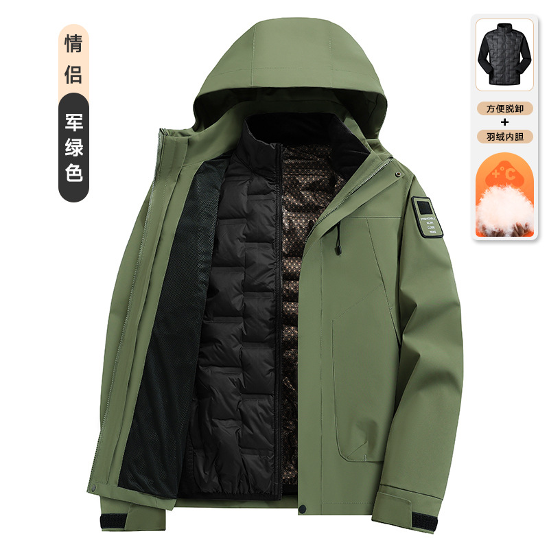 台州三门冲锋衣90鸭绒可防水外套