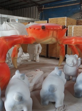 玻璃钢大螃蟹雕塑扬州大闸蟹美食餐馆麻辣海鲜摆件海洋馆装饰小品