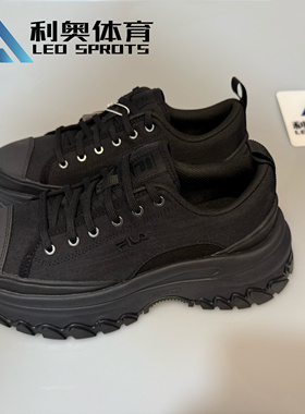 FILA斐乐LAVA女鞋增高帆布鞋纯色老爹鞋百搭休闲板鞋运动鞋