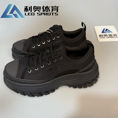 FILA斐乐LAVA女鞋增高帆布鞋纯色老爹鞋百搭休闲板鞋运动鞋