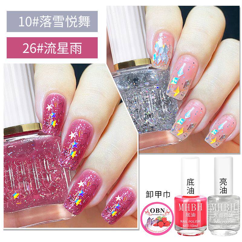 网红爆闪亮片指甲油胶2026年新款钻石超闪银璀璨光疗胶美甲店专用