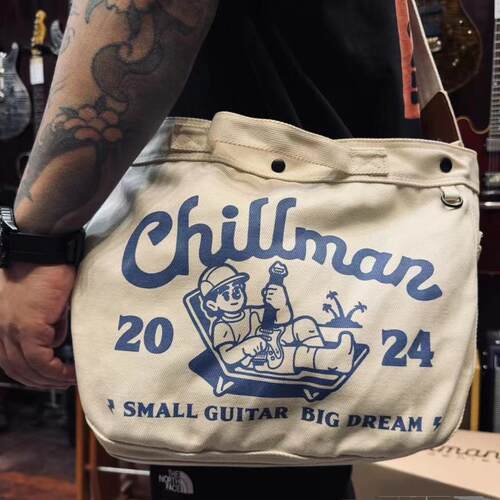 大徐吉他 Chillman 乐手帆布包时尚学院风百搭ins大容量斜挎包