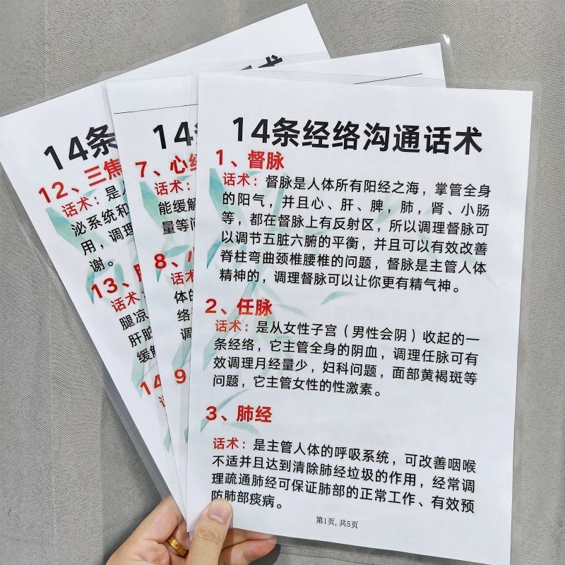 14条经络沟通话术学习传统中医知识经络释义详解计划表自律表