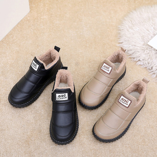 防滑软底中老年妈妈棉鞋 冬季 雪地靴女加绒加厚pu皮面保暖女棉鞋