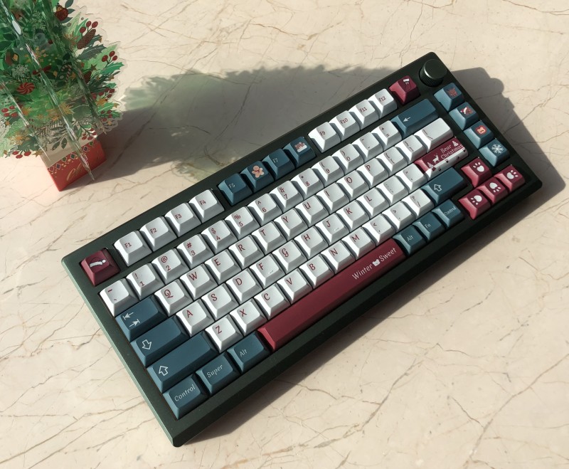 kca高度小熊圣诞主题键帽pbt热升华机械键盘个性按键兼alice配列