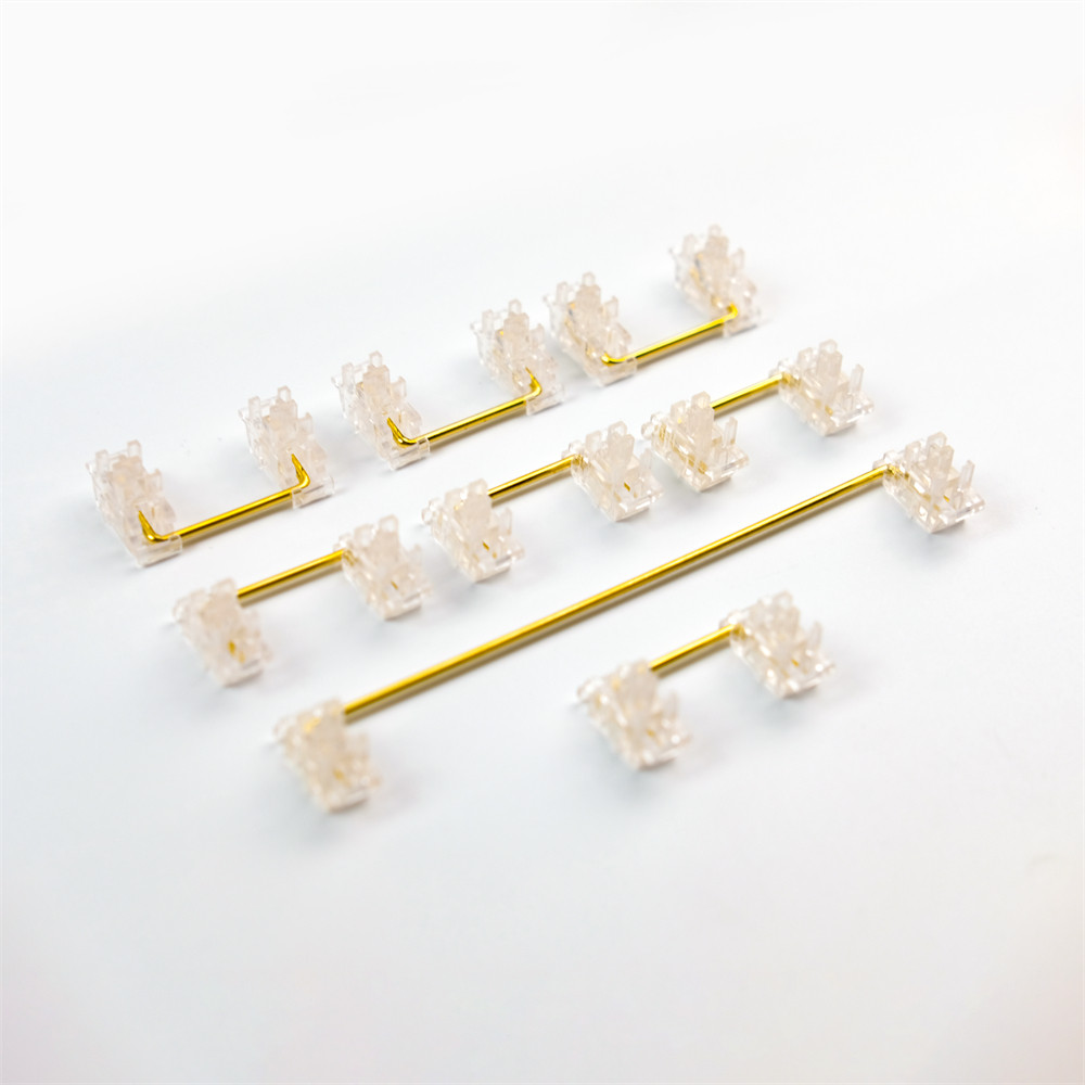 透明白色钢板卫星轴diy客制化定位板镀金钢丝机械键盘配件104卫星