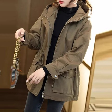 2024冬装新款女士百搭棉衣棉服中长款加绒加厚时尚洋气大码派克服