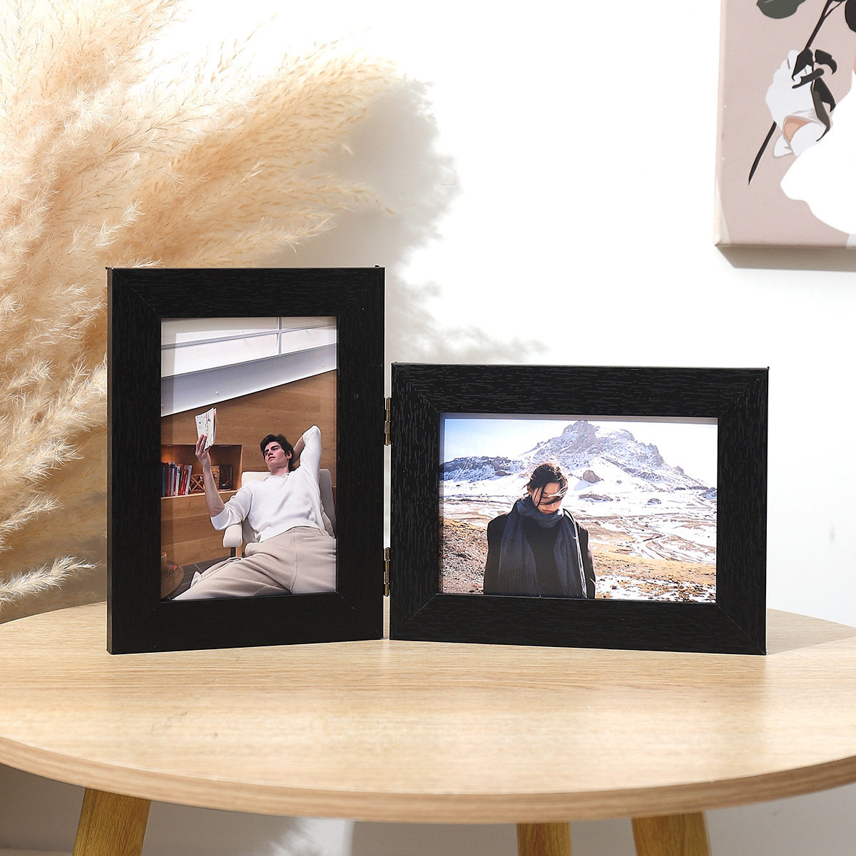 创意两联折叠相框复古做旧风照片装裱框6寸组合框摆台折页画框,家居饰品,相框/画框,淘宝优惠券,粉丝福利购,淘宝优惠卷