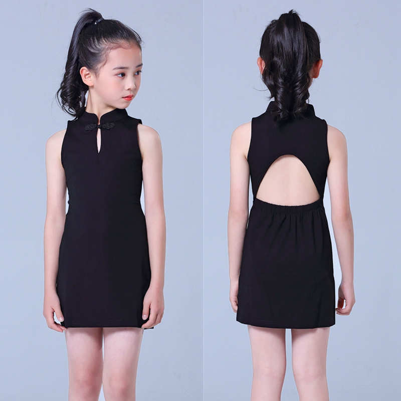 儿童模特走秀训练服女童形体礼仪服装少儿练功旗袍演出t台秀舞台