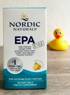 Nordic Naturals鱼油1640mg高EPA欧米伽-3柠檬味Xtra情绪心脏免疫