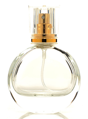 宇兮YUXI 25ML毫升扁圆透明香水瓶水晶玻璃瓶空瓶喷雾细雾香水瓶