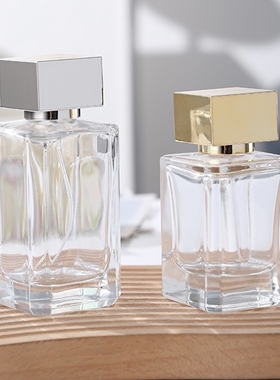 宇兮YUXI 50ml100ml按压喷雾玻璃瓶八棱方形香水瓶卡口厚底 空瓶