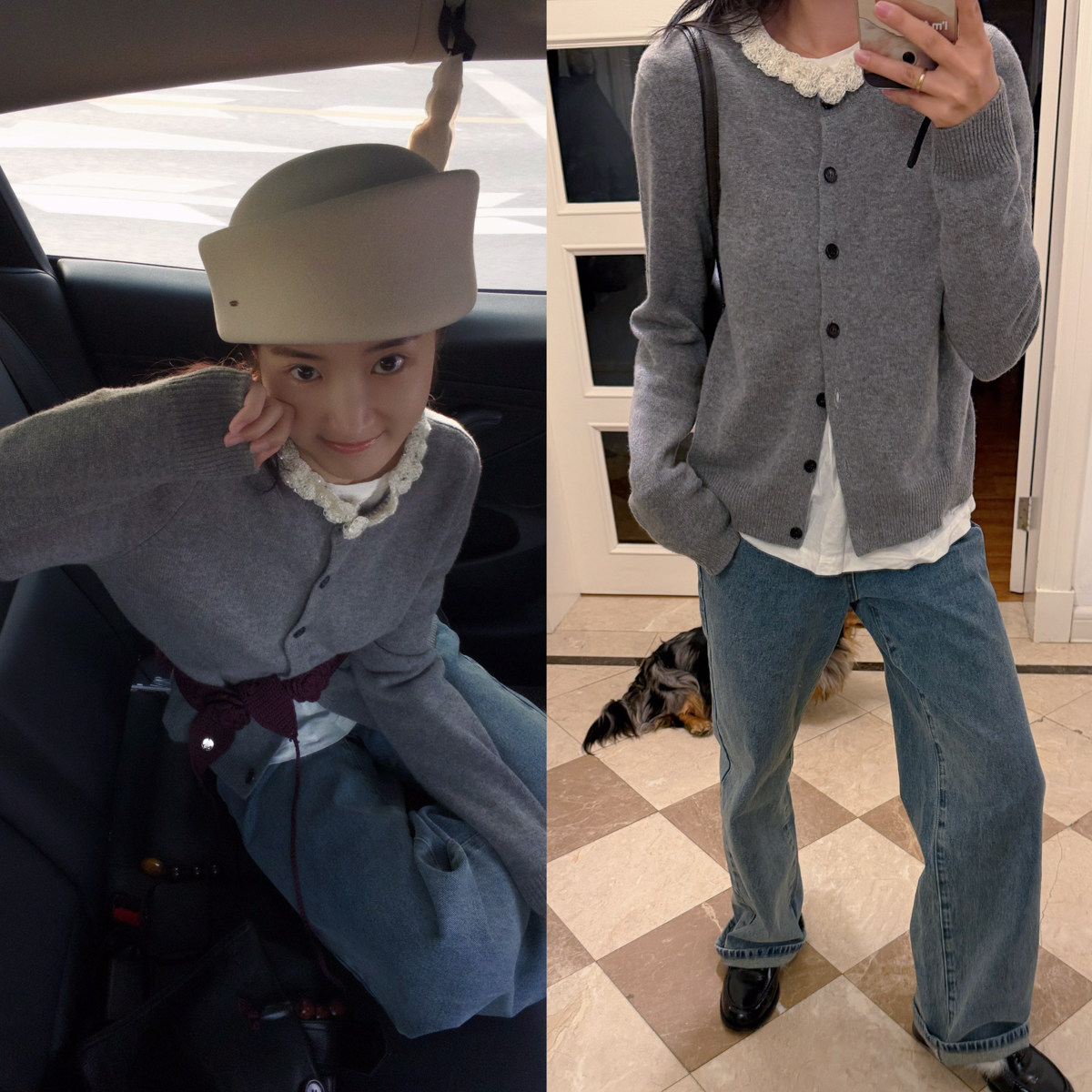 TZCO 26S 「花朵领针织」康赛妮30%山羊绒超软糯手工钩花格雷开衫,女装/女士精品,毛针织衫,淘宝优惠券,粉丝福利购,淘宝优惠卷