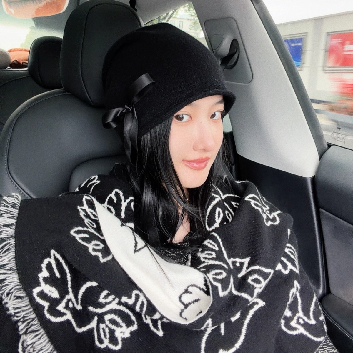 TZCO 「蝴蝶结冷帽」100%山羊绒真丝蝴蝶结超暖糯感减龄针织帽