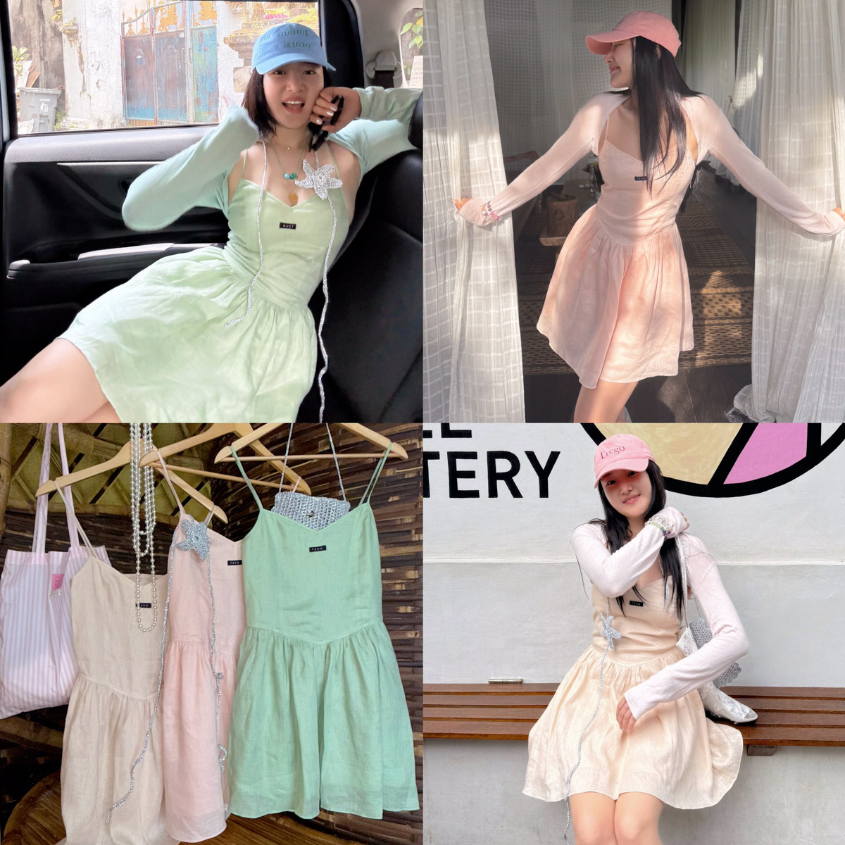 TZCO 25夏「仙女芭蕾裙」全苎麻绝美3色夏日芭蕾风吊带连衣裙