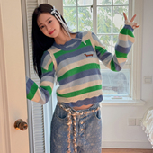 TZCO 25SS「雨林彩条」康宝莱超幼马海毛原创拼色针织背心上衣