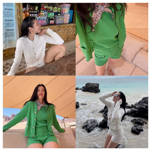 TZCO 25秋「knit三件套」康宝莱全棉立体竹节纱早秋过渡针织套装