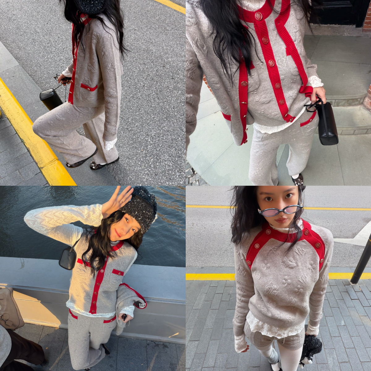 TZCO 25FW 「燕麦浮雕」康赛妮羊毛羊绒满件提花原创拼色香风套装