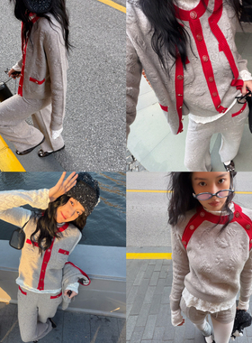 TZCO 25FW 「燕麦浮雕」康赛妮羊毛羊绒满件提花原创拼色香风套装