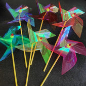 四叶炫彩透明四角风车幼儿园公园楼盘运动会户外活动装 饰道具插地