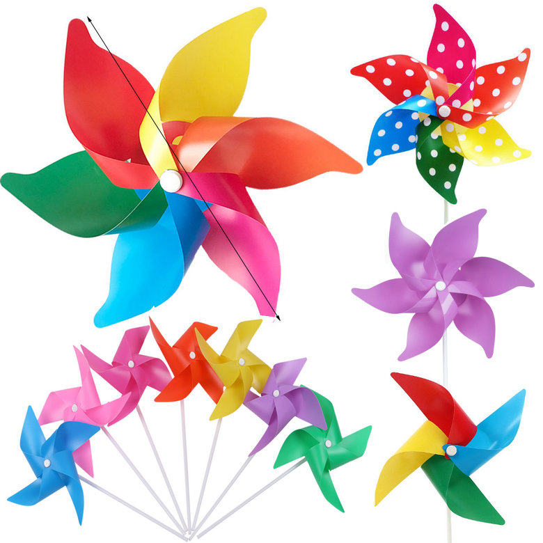 单色彩色diy纯色手工四角风车塑料风车广告风车厂家玩具拍摄道具