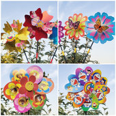 新年地摊景区学校 饰活动 24cm公园玩具印花风车卡通礼品 装