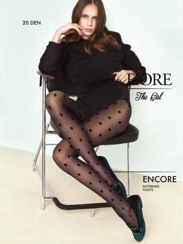 欧美复古波点Fiore Encore 20D俏皮可爱小圆点提花透明连裤袜软薄 - 封面