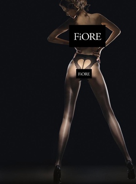 名媛臀部爱心图腾Fiore Corazon 20D黑色性感透明连裤袜丝袜黑女