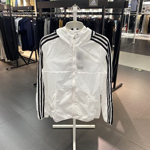 Adidas/阿迪达斯女装三条纹梭织连帽夹克GQ0564 JN0705 DW5960
