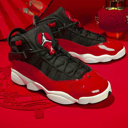 新款 Nike耐克女鞋春季AJ6黑红GS公牛六冠王篮球鞋323419-060