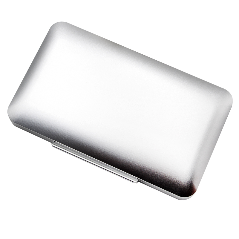 包邮 Lafuli便携雪茄盒 5支金属轻薄3cm保湿密封飞行模式银色光面